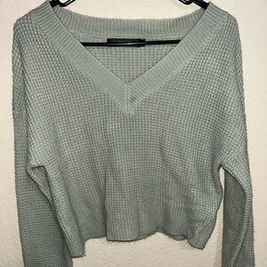 Women's Sage Green Knit Crop Top
